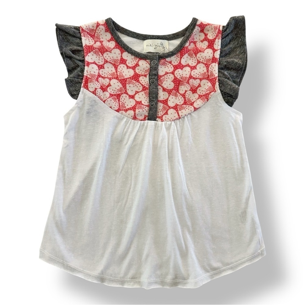 Miki Miette | Lightweight Flutter Sleeve Top (4 yrs) ♥️🩶